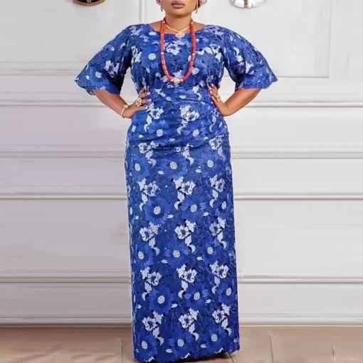 Bohemian Printed Maxi Dress with Belted Waist - Image 5