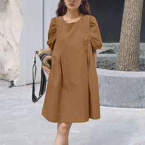 Women’s Elegant Short Sleeve A-Line Pleated Sundress