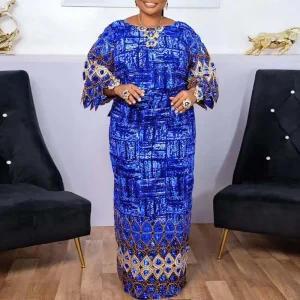 Plus Size Bohemian Printed Summer Maxi Dress