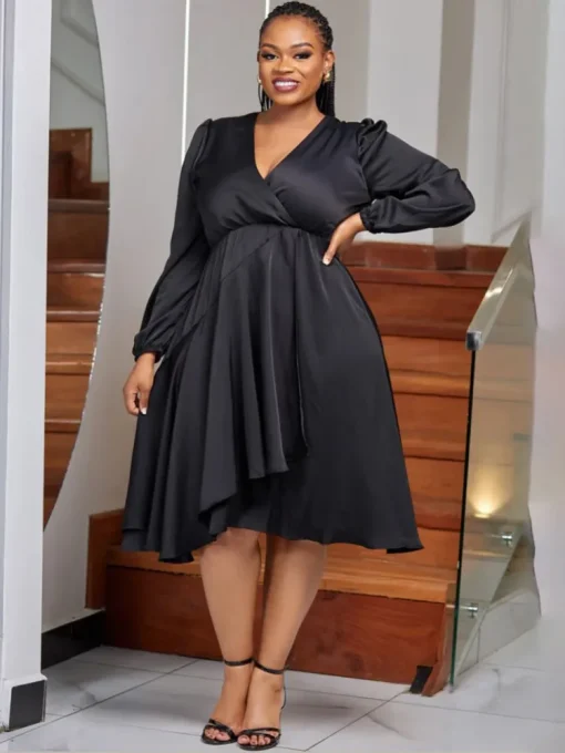 Plus Size Elegant Bohemian Midi Dress for Women