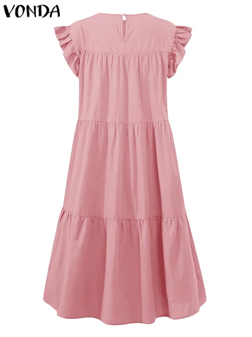 Women’s Vintage Ruffled Summer Sundress for Evening Parties - Image 6