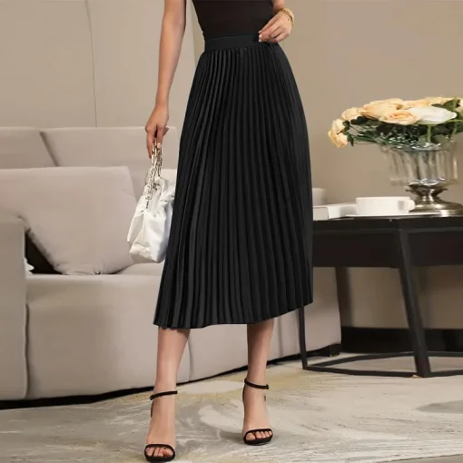 Women’s Office Midi Skirt High Waist Ruffled Elegant - Image 6