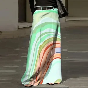 Plus Size Bohemian High Waist Maxi Skirt