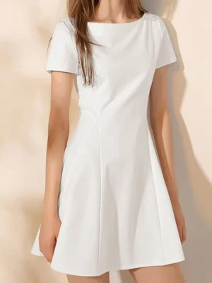 Casual A-Line Mini Dress with Short Sleeves for Summer