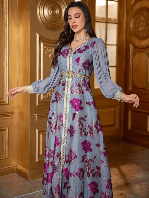 Elegant Embroidered Floor-Length Dress for Special Occasions - Image 6