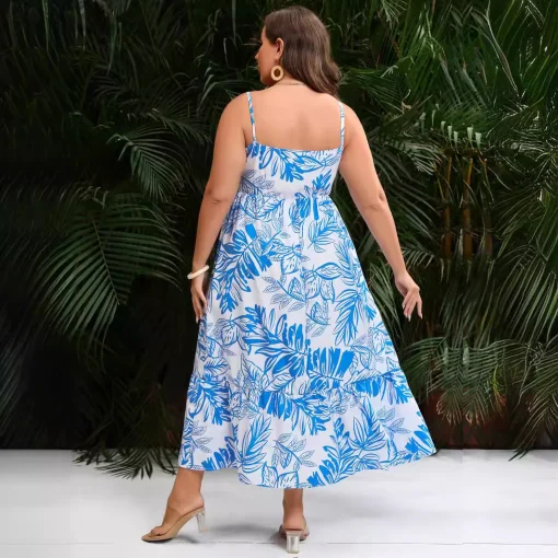 Elegant Plus Size Sleeveless Summer Beach Party Dress