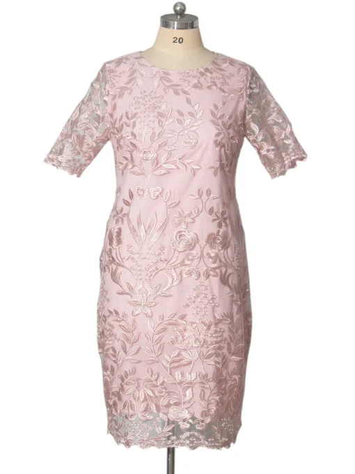 Plus Size Elegant Lace Floral Dress for Summer - Image 3