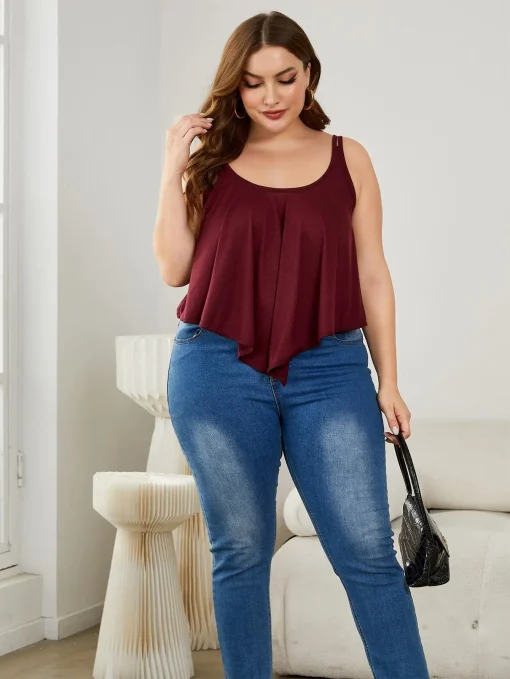 Elegant Plus Size Cotton Halter Neck Summer T-Shirt - Image 5