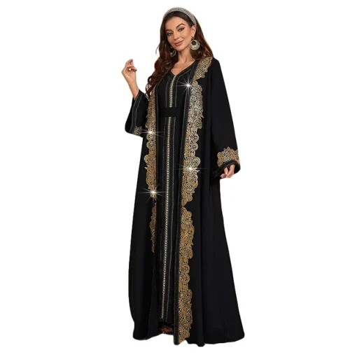 Muslim Retro Ethnic Style Two-Piece Floor-Length Dress - Image 7