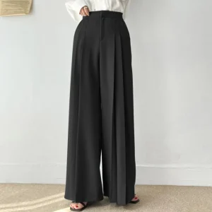 Women’s Elegant High-Waist Wide-Leg Office Pants