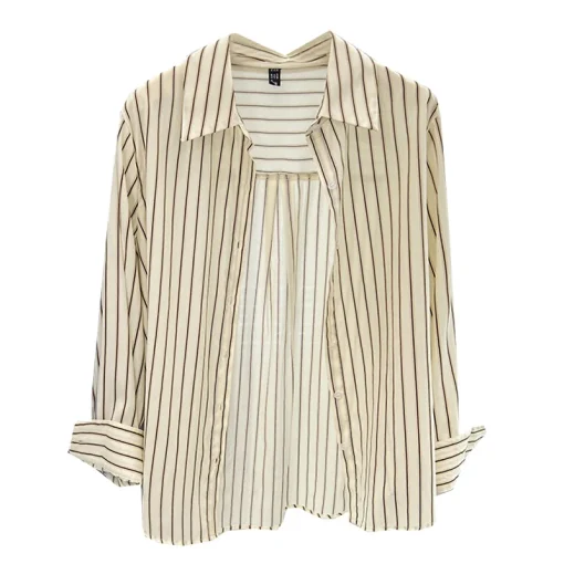 Women's Fashion Striped Long Sleeve Shirt, Plus Size