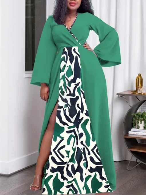 Plus Size Long Sleeve Oversized Maxi Dress for Women - Image 2