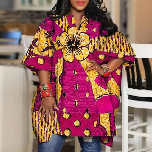 Summer Printed Bohemian V-Neck Tunic Blouse