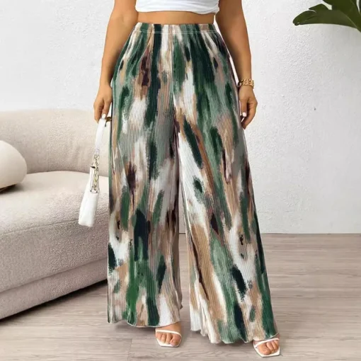 Plus Size Elegant Slim Fit High-Waisted Pants - Image 9