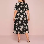 Plus Size Lace Floral Bodycon Dress for Formal Events