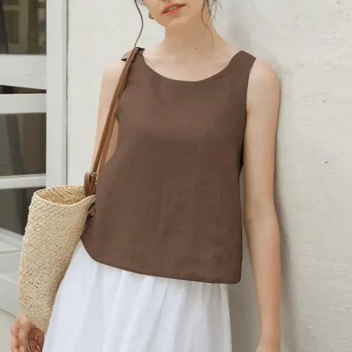 Women’s Casual Sleeveless Summer Solid Color Tank Tops