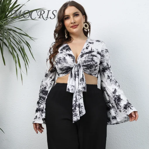 Elegant Plus Size Deep V-Neck Summer Tie Vest - Image 2