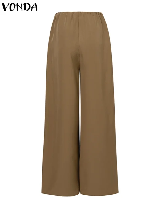 Women's High Waist Wide Leg Pants Casual Trousers - Image 3