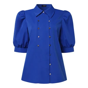 Women's Elegant Summer Blouse with Puff Sleeves