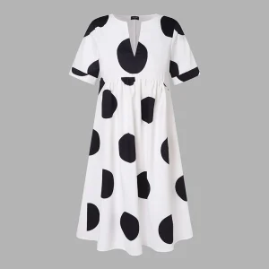 Plus Size Summer Polka Dot Maxi Dress