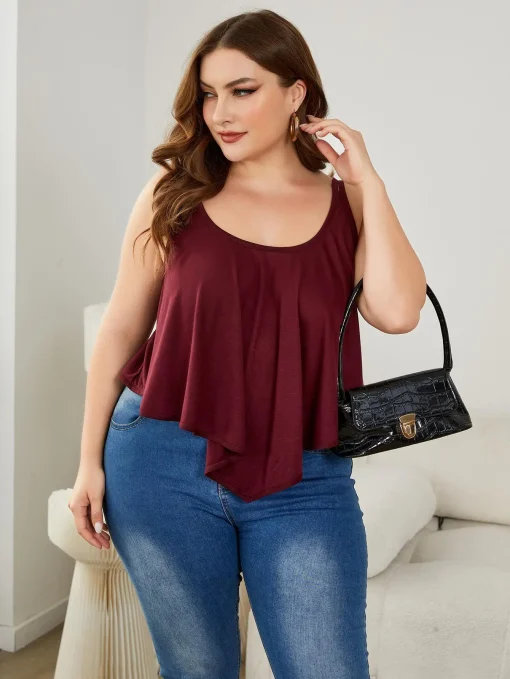 Elegant Plus Size Cotton Halter Neck Summer T-Shirt - Image 6