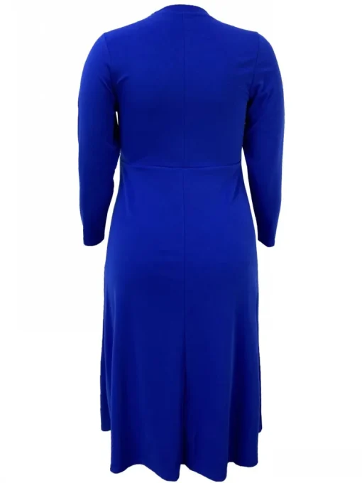 Plus Size Office Lady Loose Midi Dress for Women - Image 4