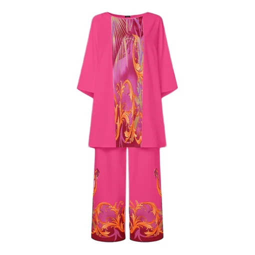 Women’s Elegant Bohemian Bat Sleeve Pant Set