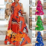 Women Sleeveless Bohemian Printed Maxi Party Sundress