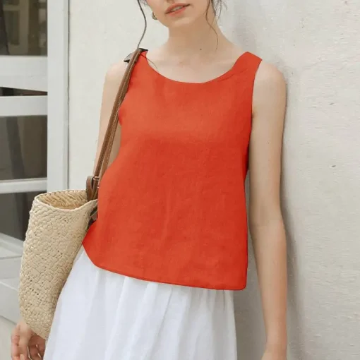 Women’s Casual Sleeveless Summer Solid Color Tank Tops - Image 5