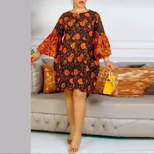 Plus Size Printed Summer Mini Dress for Women