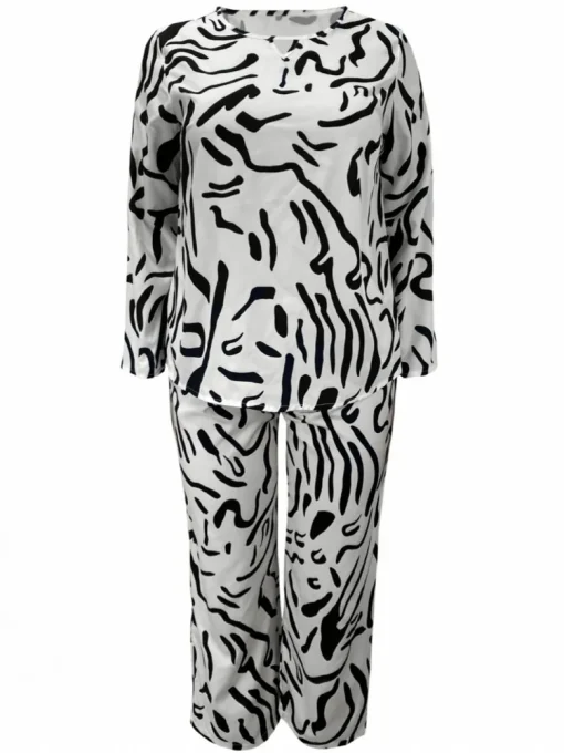 Plus Size Women’s Autumn Printed Two-Piece Matching Set - Image 5