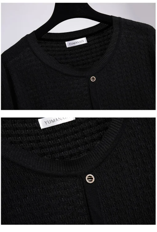 Plus Size Knit Elastic Pullover Shirt for Women - Image 4