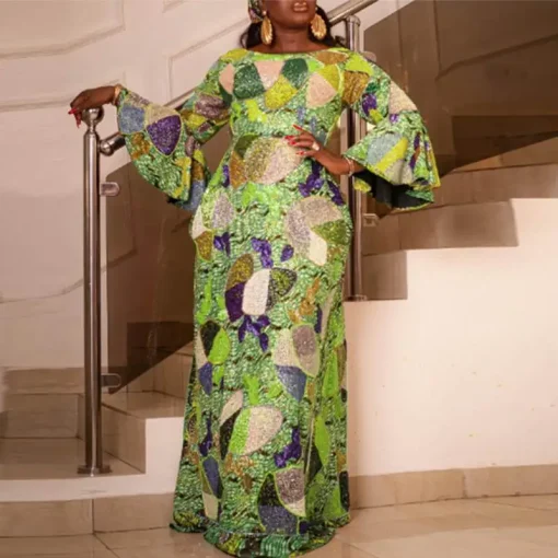 Plus Size Bohemian Printed Maxi Shirt Dress