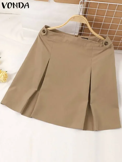 Elegant High Waist Pleated Mini Skirt for Women - Image 2