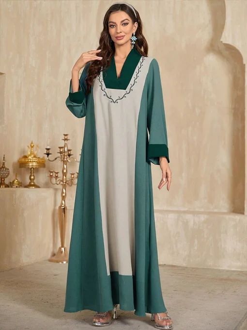 Women's Floor-Length Embroidered Middle Eastern Muslim Fashion Dress - Image 5