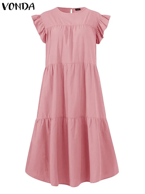 Women’s Vintage Ruffled Summer Sundress for Evening Parties - Image 5