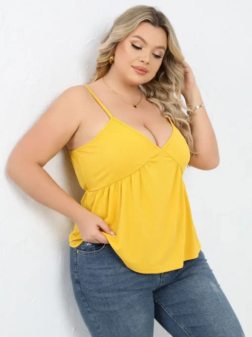 Plus Size Vintage Cotton Off-Shoulder Pleated Crop Top - Image 3