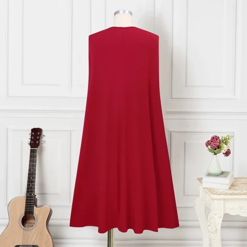 Women's Autumn Cape Sleeve Tight-Fitting Party Dress - Image 6