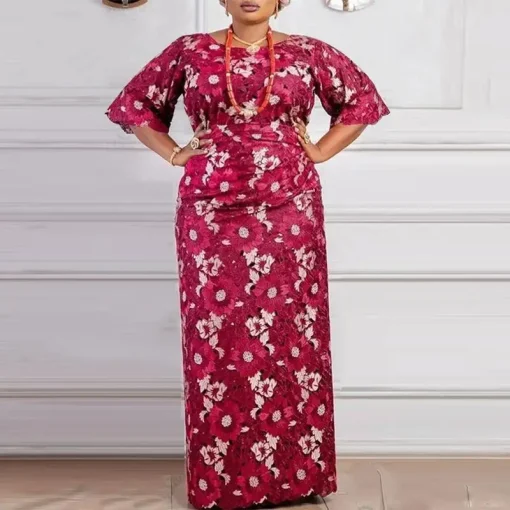 Bohemian Printed Maxi Dress with Belted Waist - Image 6