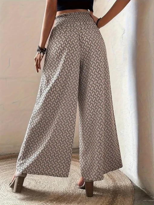 Elegant Plus Size High Waist Wide Leg Summer Pants - Image 3