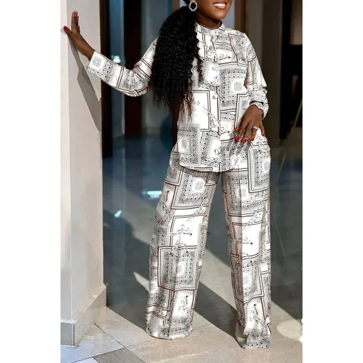 Plus Size Casual Graphic Print Pantsuit for Women