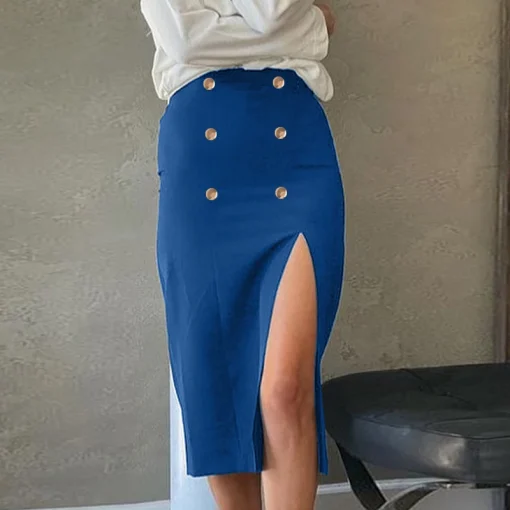 Plus Size Elegant Slit Pencil Skirt for Women - Image 6