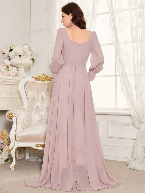 Luxury Elegant Sweetheart Neckline Beaded Waist Bridesmaid Dress - Image 2