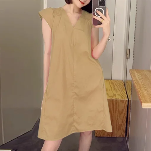 Summer V-Neck Casual Mini Sundress for Women