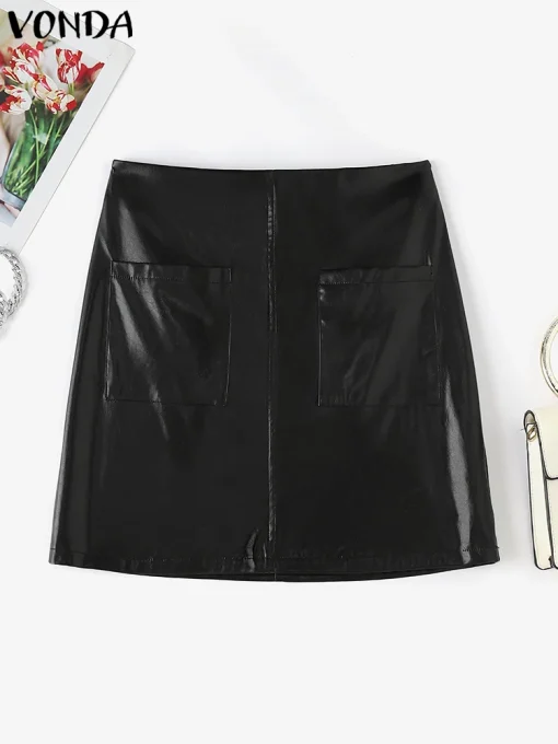 Sexy PU Leather Mini Skirt for Women Elegant Style - Image 2