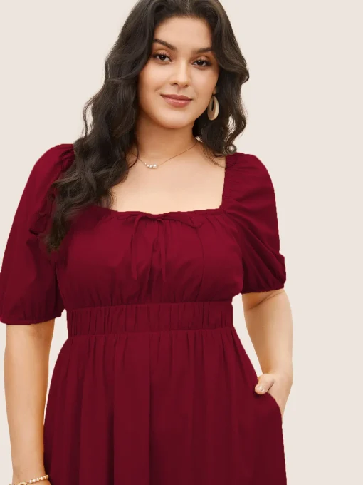 Elegant Plus Size Red Dress for Weddings and Formal Events - Image 4