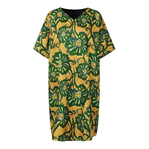 Plus Size Bohemian Floral Print Summer Dress - Image 6