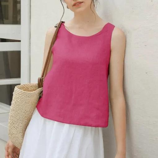 Women’s Casual Sleeveless Summer Solid Color Tank Tops - Image 6