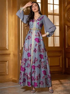 Elegant Embroidered Floor-Length Dress for Special Occasions