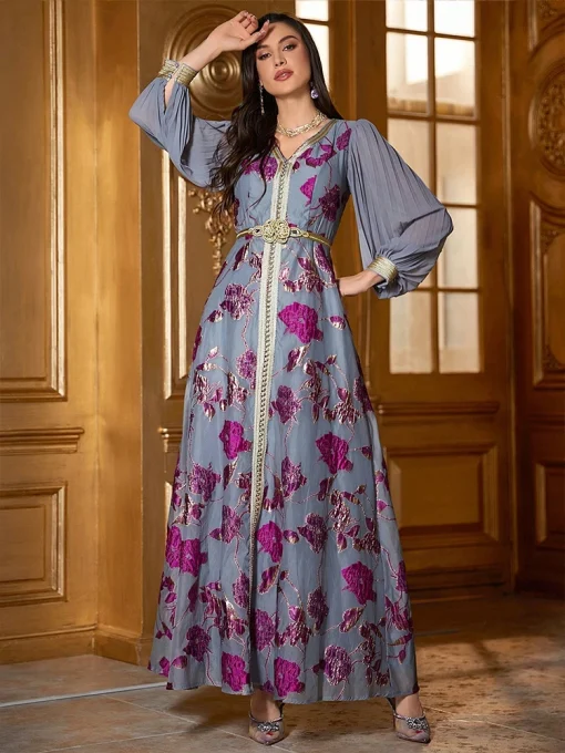 Elegant Embroidered Floor-Length Dress for Special Occasions